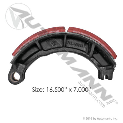 Automann 143.451585.30 Lined Brake Shoe 16.500in X 7.000in