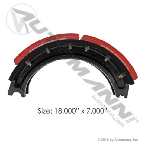 Automann 143.452780.30 Lined Brake Shoe 18.000in X 7.000in