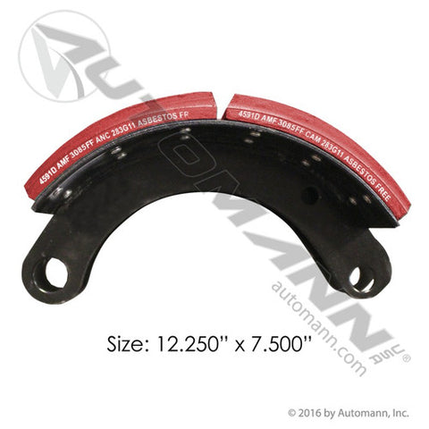 Automann 143.459181.30 Lined Brake Shoe 12.250in X 7.500in