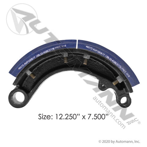 Automann 143.460780.50 Lined Brake Shoe 12.250in X 7.500in