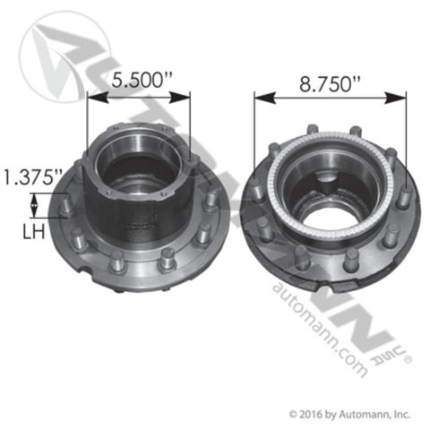 Automann 150.T1108.S5 Inboard Mount Hub Assembly