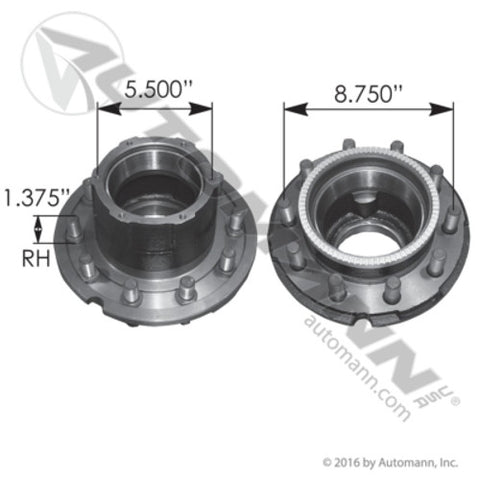 Automann 150.T1108.S6 Inboard Mount Hub Assembly
