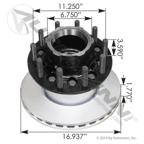 Automann 150.T1207.B1 Hub-Rotor Assembly