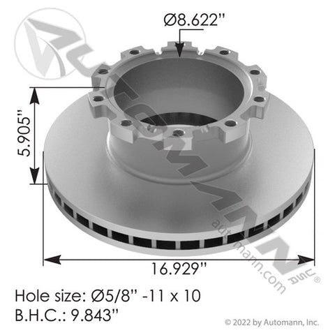 Automann 153.116206 Air Disc Rotor 16.929in