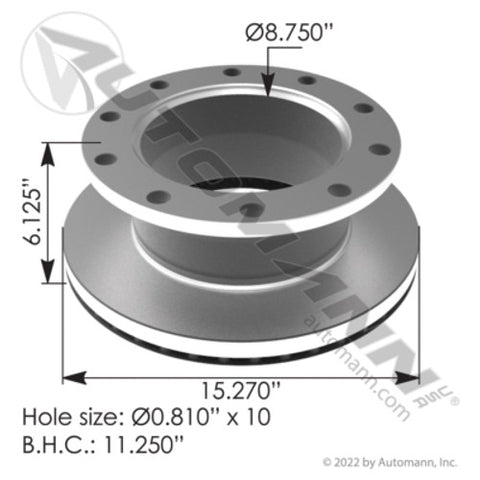 Automann 153.118K167 Air Disc Rotor 15.270in