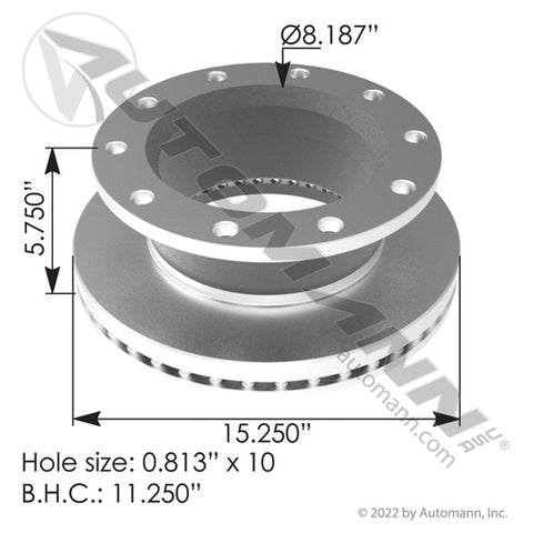 Automann 153.118Z156 Air Disc Rotor 15.250in