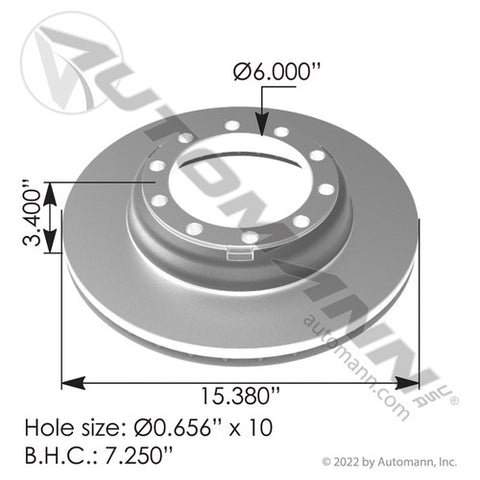 Automann 153.123458 Hydraulic Disc Rotor 15.380in