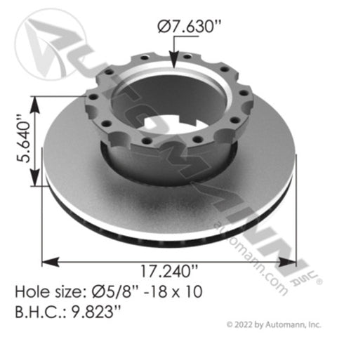 Automann 153.123547 Air Disc Rotor 17.240in