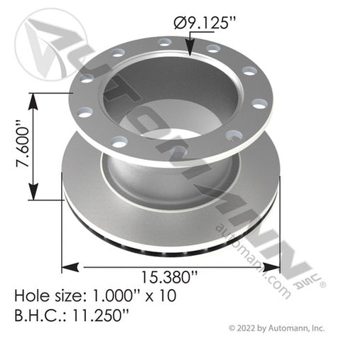 Automann 153.123574 Hydraulic Disc Rotor 15.380in