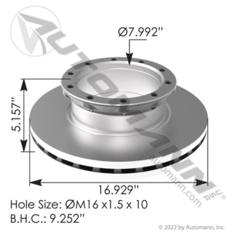 Automann 153.137191 Air Disc Rotor 16.929in