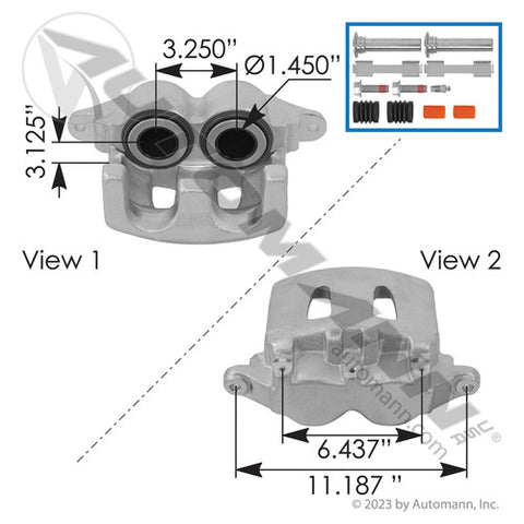Automann 158.155849 Disc Brake Caliper 66mm Twin Piston