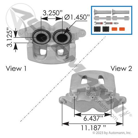 Automann 158.155850 Disc Brake Caliper 73mm Twin Piston