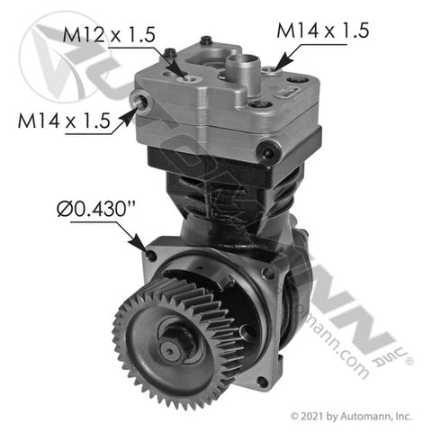 Automann 170.AC3520250 Air Compressor Wabco NS318 Type 352CC