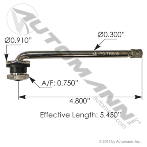 Automann 170.TR509 Valve Stem 5.450in 90 DEG Angle
