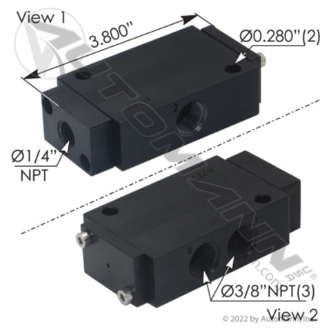 Automann 170.V13201 Air Pilot Valve 3 Way