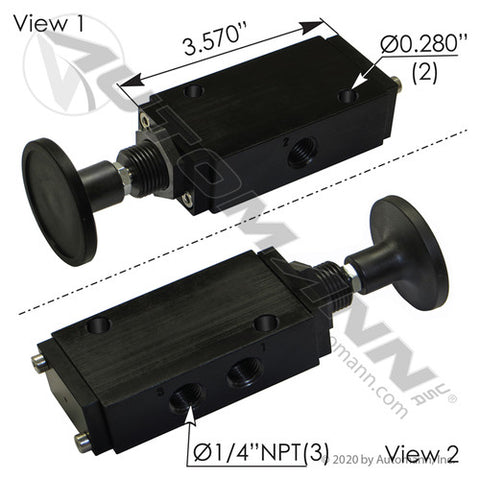 Automann 170.V23201 Push Pull Valve 3 Way