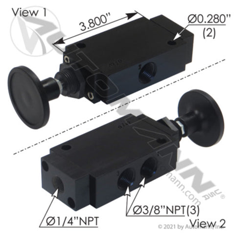 Automann 170.V23202 Push Pull Valve 3 Way