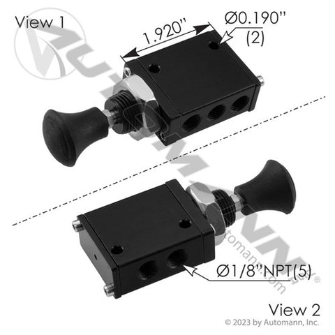 Automann 170.V24402M Push Pull Valve 4 Way