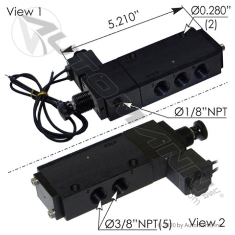 Automann 170.V44202 Push Pull Solenoid Air Valve 4 Way