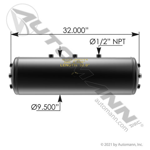 Automann 172.2001T4 Air Tank 1600 Cubic In Vol 9.500in Dia