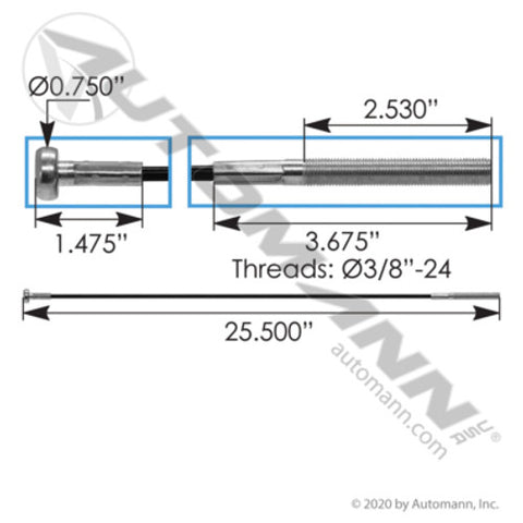Automann 172.46255MC Cable Air Tank Mounting 25.5in