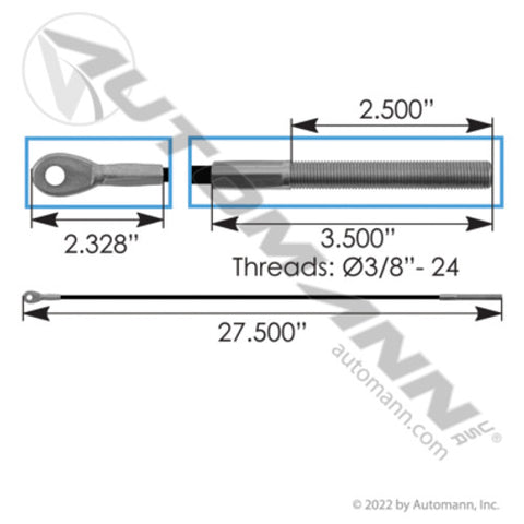 Automann 172.46272MC Cable Air Tank Mount 27.2in Freightliner