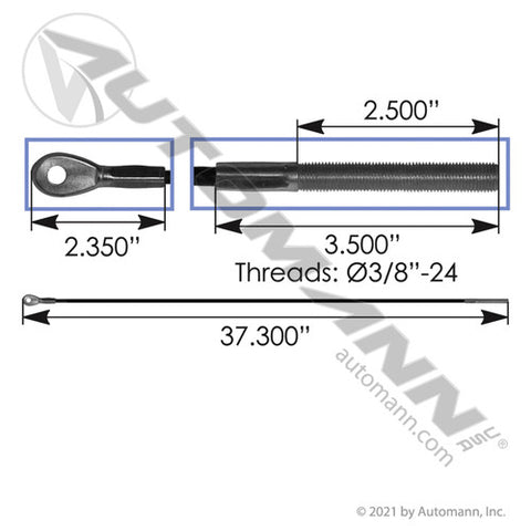 Automann 172.46357MC Cable Air Tank Mount 36.2in Freightliner