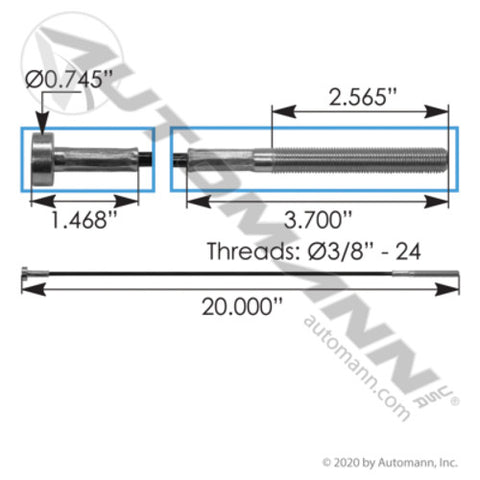 Automann 172.55200MC Cable Air Tank Mounting 20in IHC