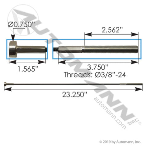 Automann 172.55233MC Cable Air Tank Mounting 23.3in IHC