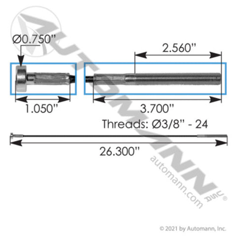 Automann 172.55263MC Cable Air Tank Mounting 26.3in IHC