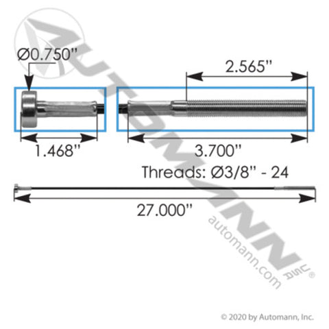 Automann 172.55270MC Cable Air Tank Mounting 27in IHC