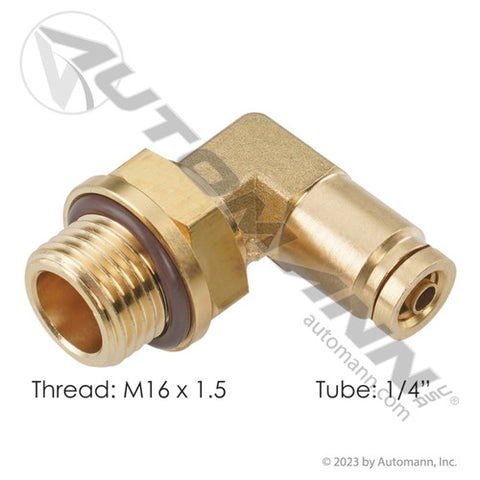 Automann 177.13B154M16 Brass PLC Male Elbow 1/4in X M16x1.5