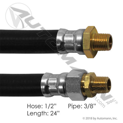Automann 177.7824 Air Hose Assy 1/2IDx3/8NPTx24IN