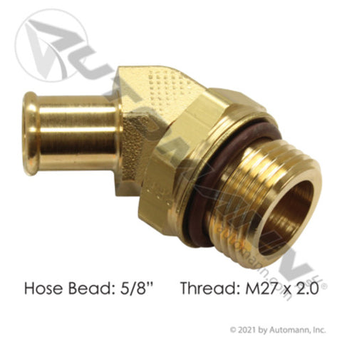 Automann 177.88210M27 Bead Fitting 5/8in Hose X M27x2.0 45 Deg