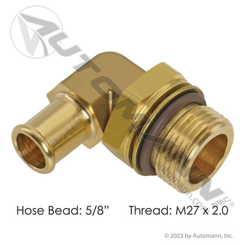Automann 177.88310M27 Bead Fitting 5/8in Hose x M27x2.0 90 Deg