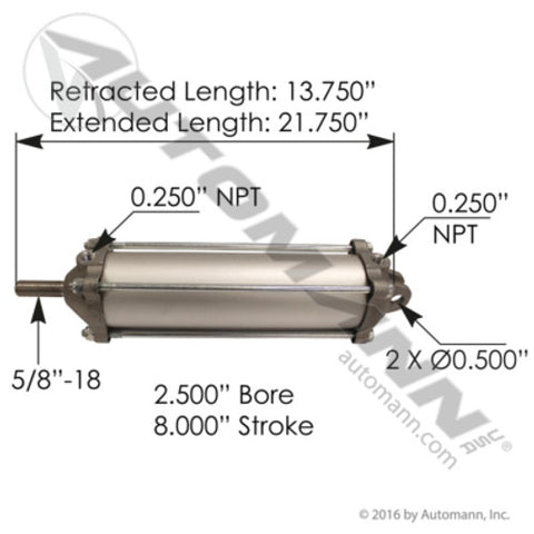 Automann 177.AC258 Tailgate Air Cylinder
