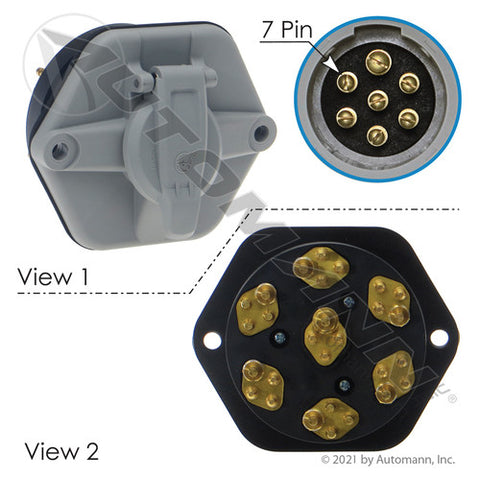 Automann 179.1048 Socket 7 Way w/o Breakers 28 Pin Rear