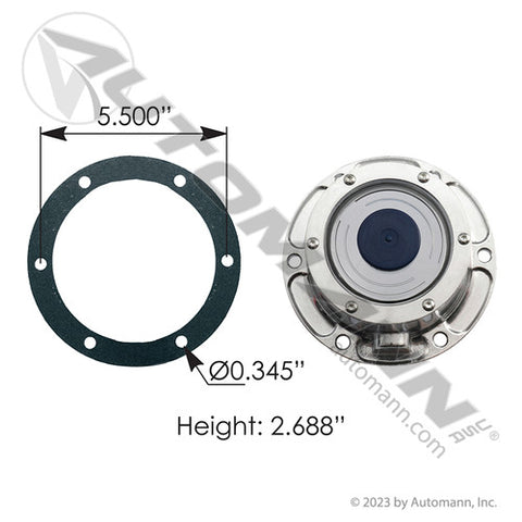 Automann 180.10629 Hub Cap w/o Side Fill Plug