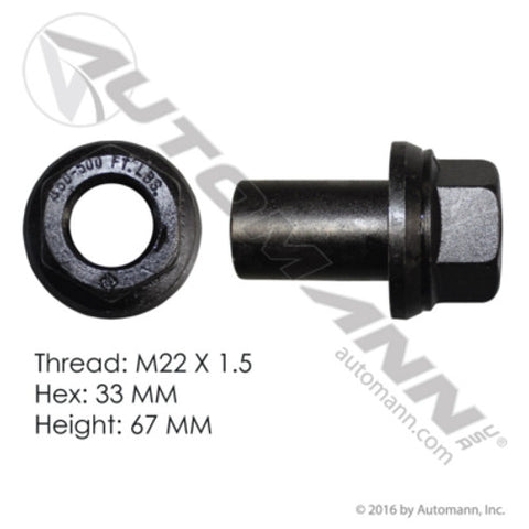 Automann 201.3034 Metric Sleeved Flange Nut-39MM Sleeve