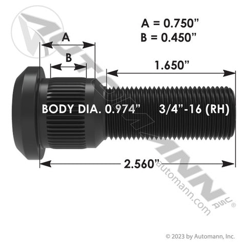 Automann 201.6102R Wheel Stud