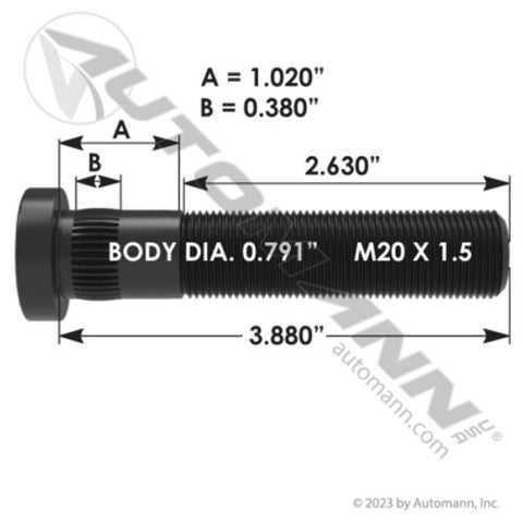 Automann 201.6168 Wheel Stud