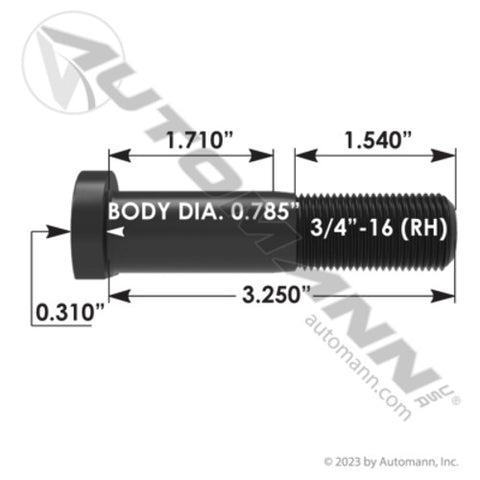 Automann 201.6312R Wheel Stud