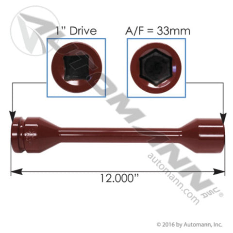 Automann 210.2033TS Torque Socket 33MM Hex Drive 1in