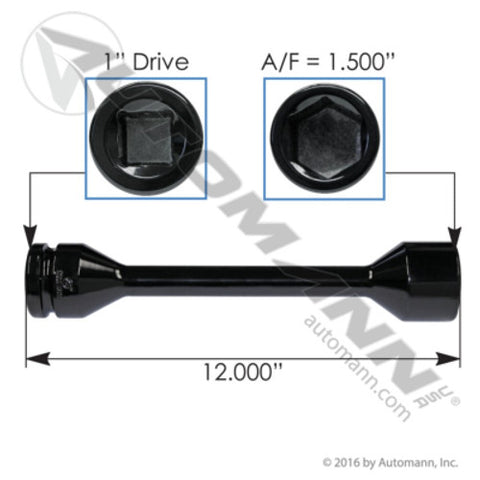 Automann 210.2112TS Torque Socket 1-1/2in Hex Drive 1in