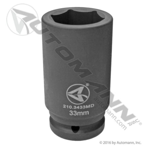 Automann 210.3433MD Impact Socket-33mm-6 PT Deep