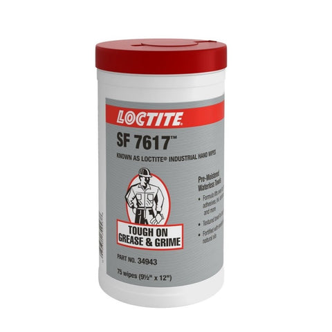 Loctite 7617 Industrial Hand Wipes, 75 ct
