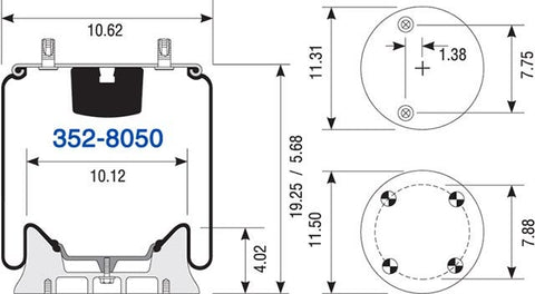 Dayton Parts 352-8050 Air Spring - Rolling Lobe
