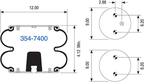 Dayton Parts 354-7400 Suspension - Convoluted Air Spring