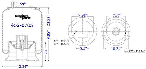 Dayton Parts 452-0783 Air Spring - Rolling Lobe