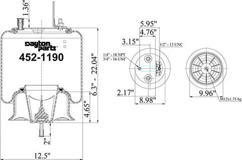Dayton Parts 452-1190L Air Spring